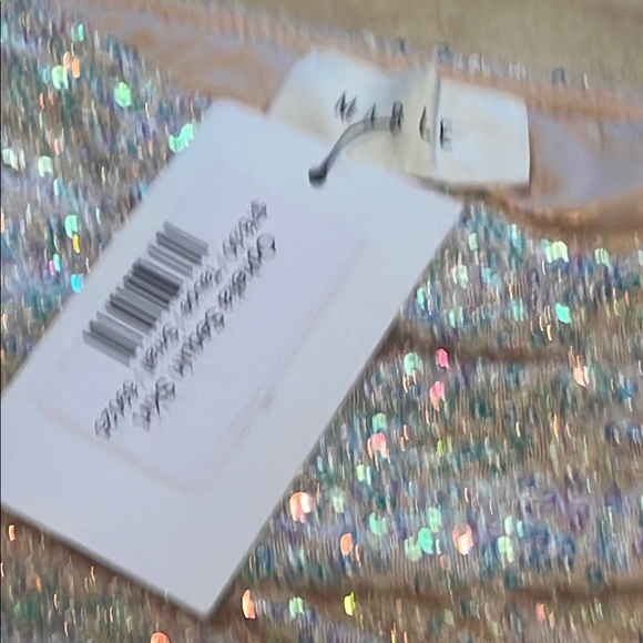 Sequin Mini Skirt size Small Champagne Sparkly Glitter Prom After Party - Picture 14 of 17